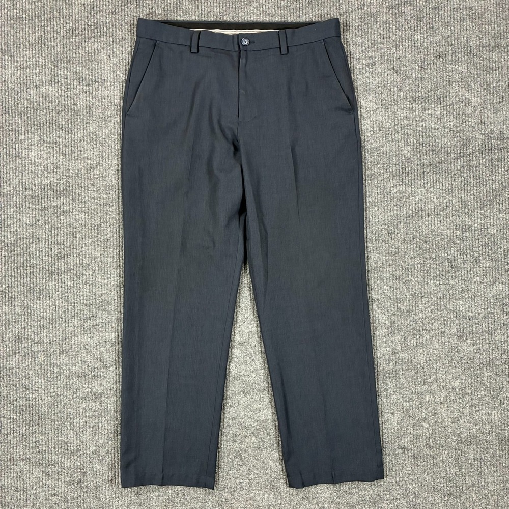 Greg Norman Tasso Elba‎ Dress Pants Flat Front Mens 33x30 Gray Career Slacks